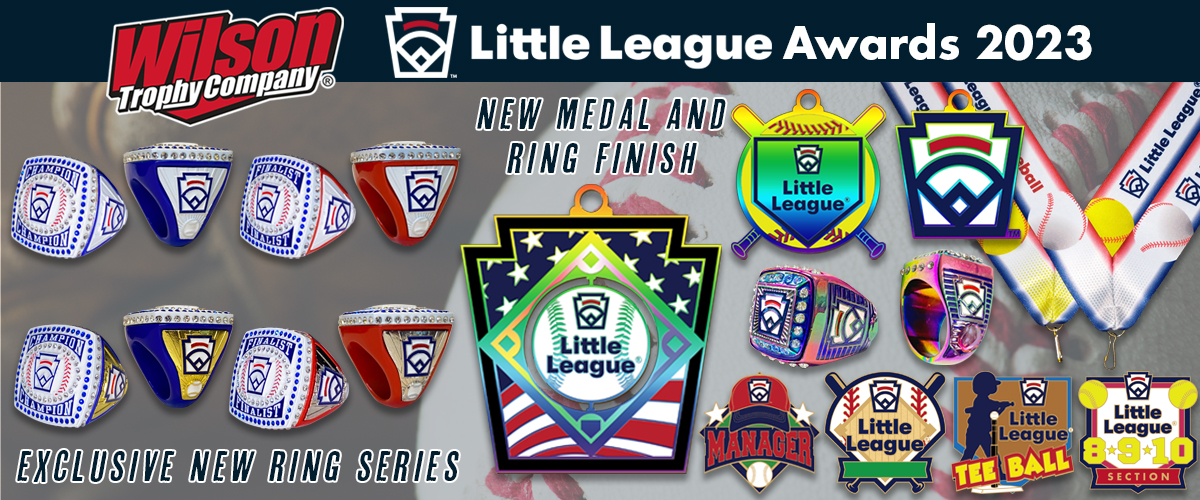 Variety of Little League Awards on colored background
