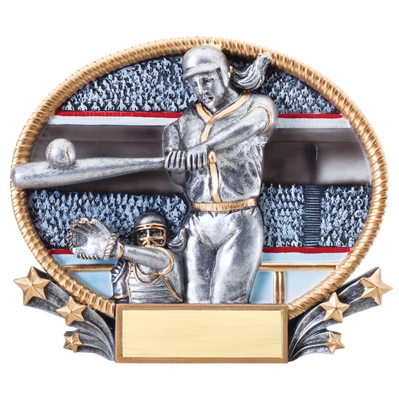 3D Popout Oval Resin Series - Softball