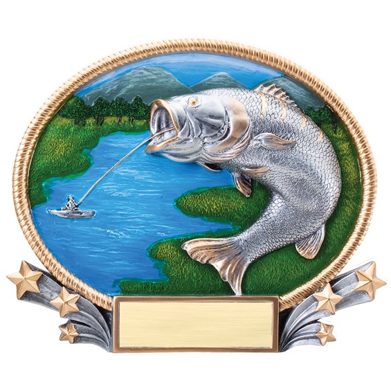 3D Popout Oval Resin Series - Fishing