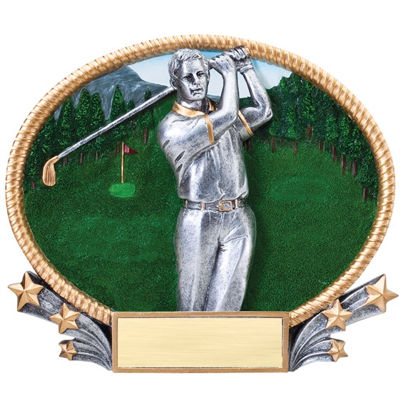 3D Popout Oval Resin Series - Golf