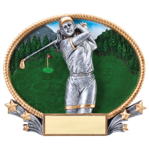 3D Popout Oval Resin Series - Golf female