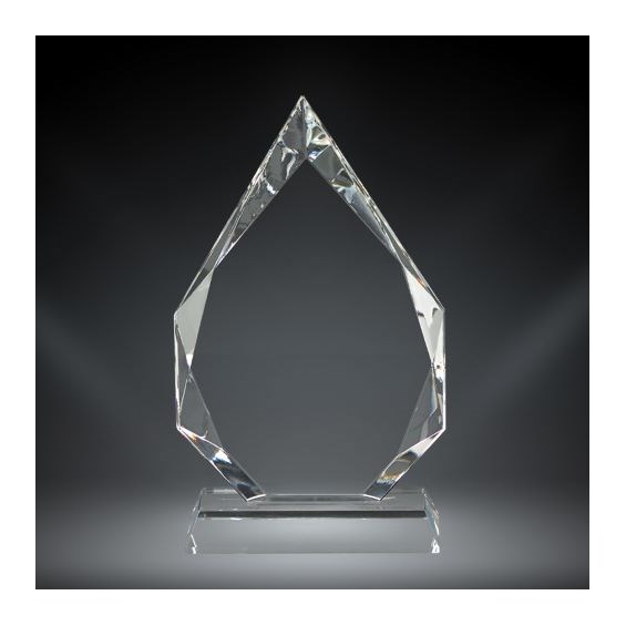 Personalized crystal recognition award with laser engraving