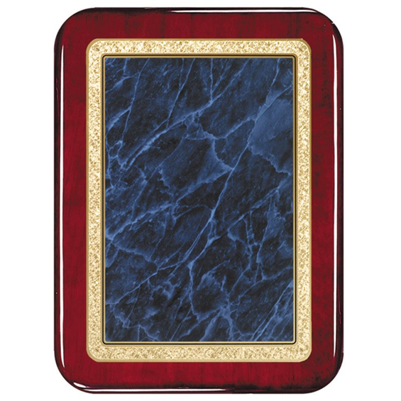 A rosswood plaque shiney blue counters.(rectangular shape)