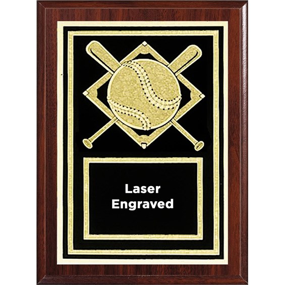Baseball Plaque Walnut board lasered engraved