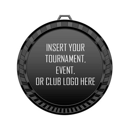 Black Soccer Medal with Custom Logo