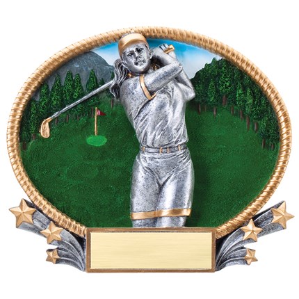 3D Popout Oval Resin Series - Golf female