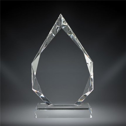 Personalized crystal recognition award with laser engraving