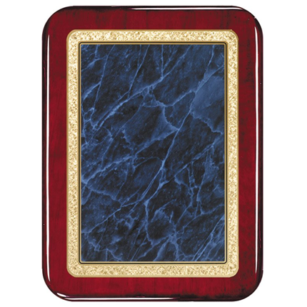 A rosswood plaque shiney blue counters.(rectangular shape)