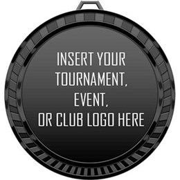 Black Soccer Medal with Custom Logo