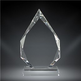 Personalized crystal recognition award with laser engraving