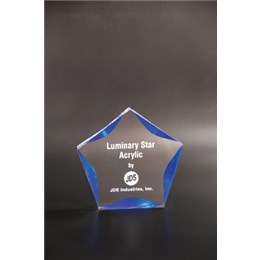 Clear blue luminary star acrylic