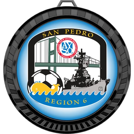 Insert Medal Award - Black with Custom Logo - AYSO