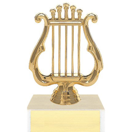 4 Music Lyre Gold Trophy Figure  Music Trophy Figures from Trophy Kits