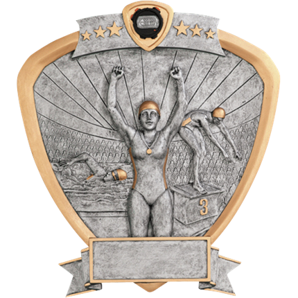 Swimming Award - Female Shield Resin