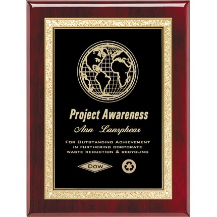Rosewood Finish And Marble Plate Plaque Series - Traditional