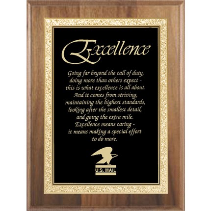 Walnut Finish And Marble Plate Plaque Series - Traditional