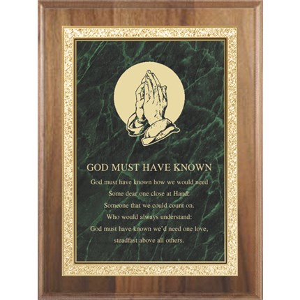 Plaque Award on Walnut with Green Marble