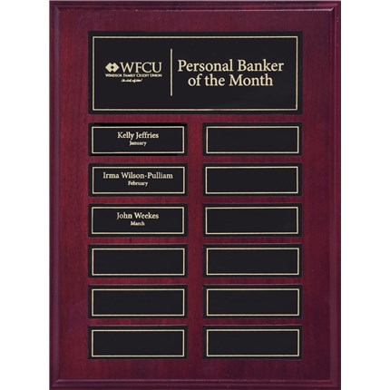 Mahogany Finish Pocket Perpetual Plaque Series