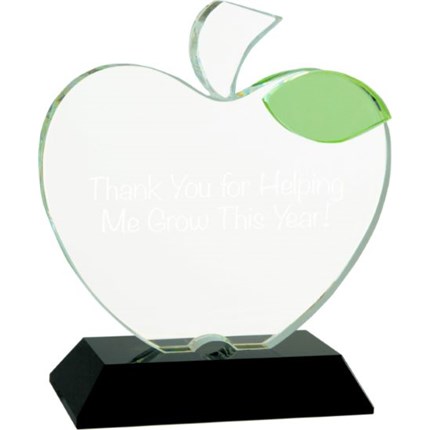 Apple on Black Base Crystal Award