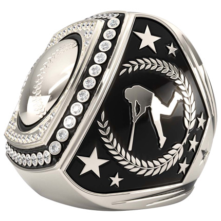 Epic Ring Softball - Clear Gems - Silver