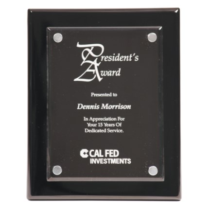 Black Piano Finish Floating Plaque Series -  Acrylic