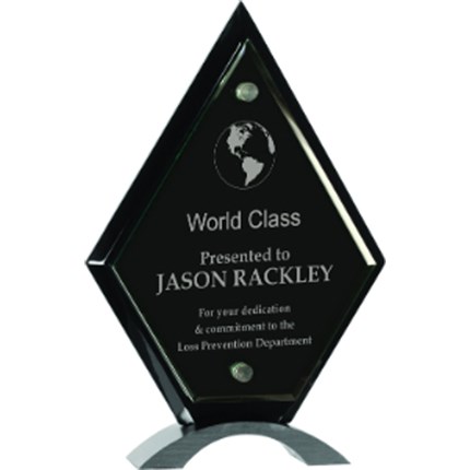 PIANO FINISH FLOATING GLASS STANDUP