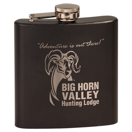 Matte Black Laserable Stainless Steel Flask