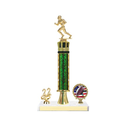 Football Trophy - One-Post with Custom Logo and Year