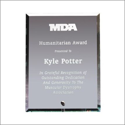 GLASS PIN AWARD - CLEAR BEVEL