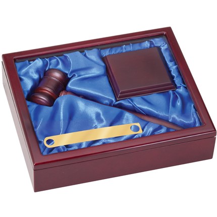 DELUXE GAVEL PRESENTATION SET - ROSEWOOD