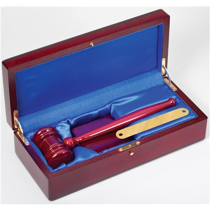DELUXE GAVEL PRESENTATION SET - ROSEWOOD