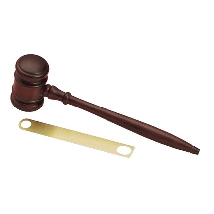 GAVEL AND ALUMINUM BAND IN WHITE BOX SET