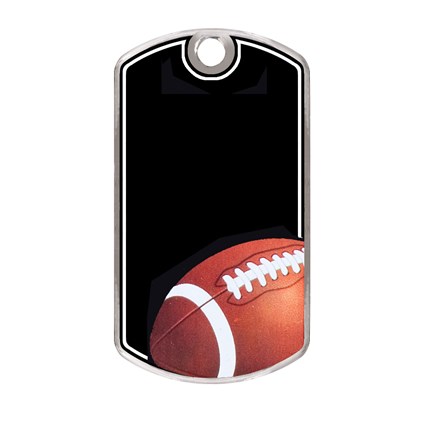 LASER ENGRAVED BLACK BEAUTY DOG TAG - FOOTBALL