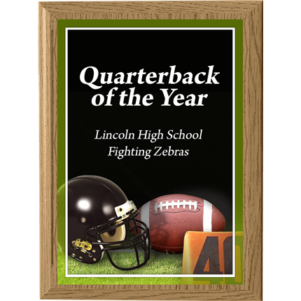 Football Plaque Award - Laser Series