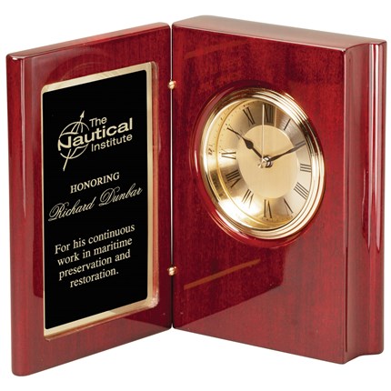 BOOK CLOCK - ROSEWOOD