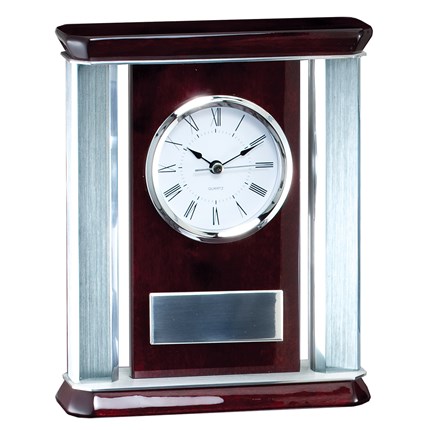 CLOCK - ROSEWOOD PIANO FINISH AND ALUMINUM