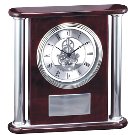 CLOCK - ROSEWOOD PIANO FINISH AND ALUMINUM