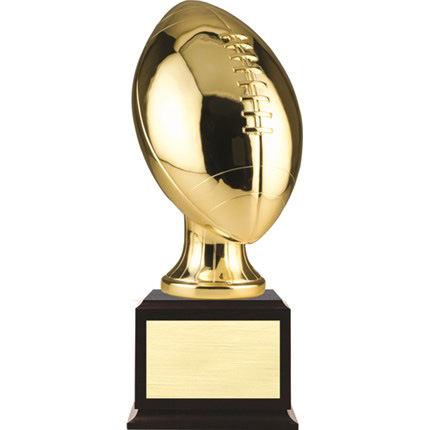 Fantasy Football: Silver Football Resin on Black Piano Finish Base 19 Tall  - Bridgewater Trophy