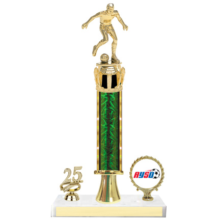 Soccer Trophy - Single Post with Insert and Year - AYSO