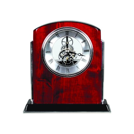 ROSEWOOD PIANO FINISH ARCH CLOCKS