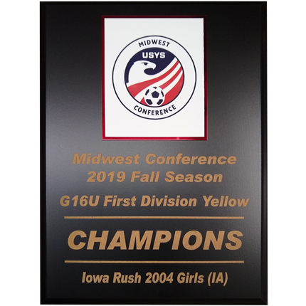 Laser Engraved Color Sublimation Plaque - Football