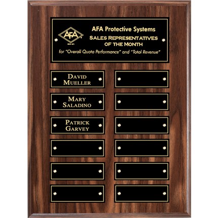 Walnut Finish Perpetual Plaque