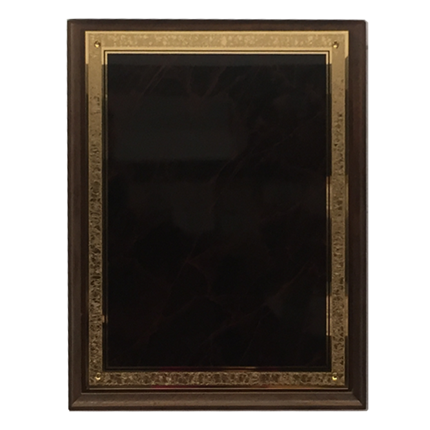 LASER DARK GREEN MARBLE WALNUT PLAQUE