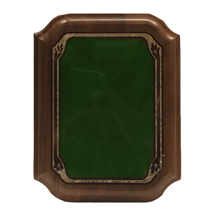 LASER GREEN MARBLE WALNUT PLAQUE