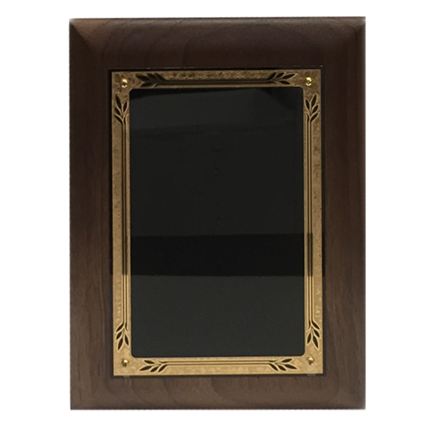 Plaque Award - Laser - Black Marble - Walnut