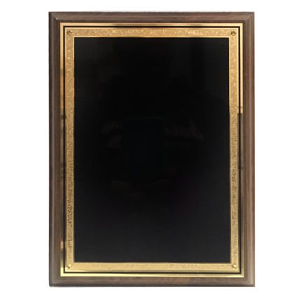 Plaque Award - Laser Series - Black Marble - Walnut