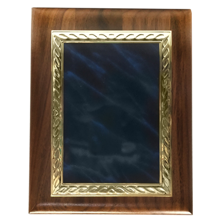 Plaque Award - Walnut - Blue Marble