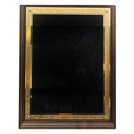 LASER BLUE MARBLE WALNUT PLAQUE