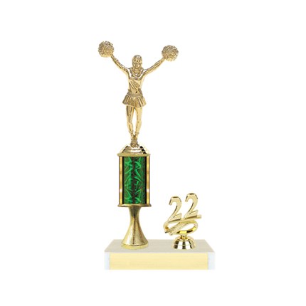 Cheer Trophy on Riser with Abbreviated Year