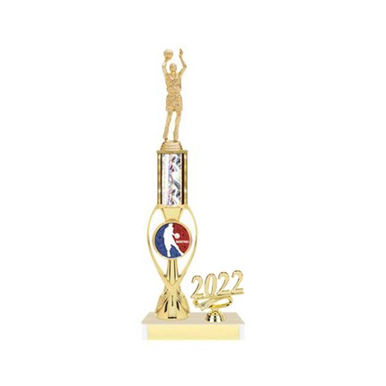 Basketball Trophy - Custom Mylar Column and Year